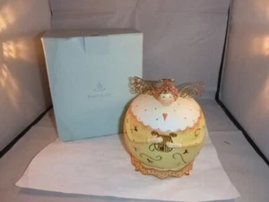 NEU Partylite Roly Poly Harfe Engel Porzellan Teelicht Kerzenhalter mit Kerze - Bild 1 von 6