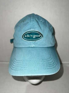 Gorra Sombrero Ajustable Life Is Good Azul Usado Logotipo Bonita Genial - Imagen 1 de 5