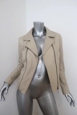 Doma Darken Leather Biker Jacket Ecru Size Small Motorcycle Jacket - Image 1 of 4