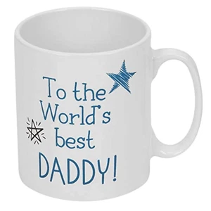 Gift cup with lettering "Worlds Best Daddy", white - Picture 1 of 1