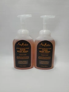 Lot of 2 Shea Moisture African Black Soap Foam Body Wash Calm & Clear 11 fl oz - Picture 1 of 3