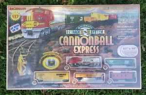 Bachmann HO E-Z Track 137 Pc Cannonball Express Santa Fe Train Set Unopened NOS - Picture 1 of 8