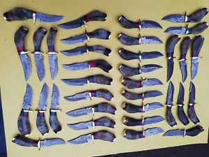 MENGE 20 6" DAMASKUS STAHL HANDGEFERTIGT JAGD SKINNER MESSER RAM HORN MIT UMMANTEL JW - Bild 1 von 7