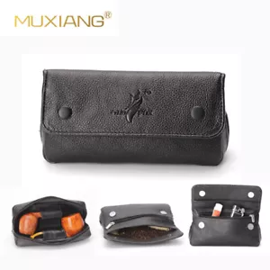 OLD FOX Soft PU Leather Bag for 2 Pipes Portable Tobacco Smoking Pipe Pouch Tool - Picture 1 of 9