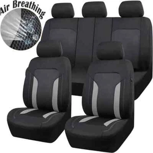 Universal Gray Mesh Seat Covers For Car With 3 Zipper Rear Seat Split Most Car - Picture 1 of 16