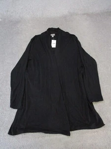 J.Jill Sweater Womens Large Black Open Front Cardigan New - Picture 1 of 9