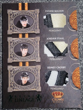 🔥 CROSBY MALKIN STAAL /25 3 COLOR PATCHES Penguins Panini Crown Royale Lineage