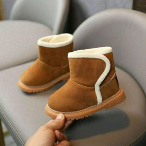 UK Winter Kids Girls Boys Snow Fur Boots Toddler Warm Shoes Comfortable Home - Picture 1 of 4