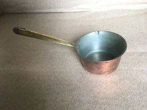 Antiker Vintage Kupfer Zinn ausgekleideter Griff Messbecher - 2 Unzen - Frankreich - Bild 1 von 3