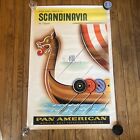 1954 Original Pan American "Scandinavia" Clipper Travel Poster Jean Carlu