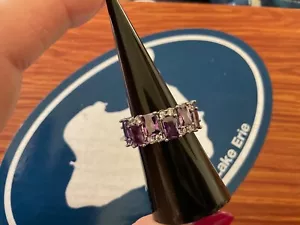 Bomb Party Ring Sz 7 February 2025 Full Hearts Of Love Amethyst On Hematite - Picture 1 of 3