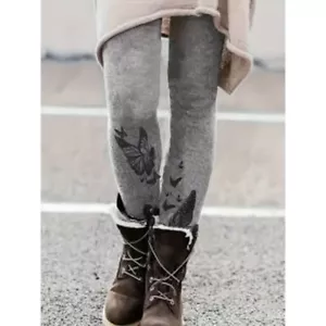 Leggings skinny donna taglie forti casual stampa farfalla - Foto 1 di 5