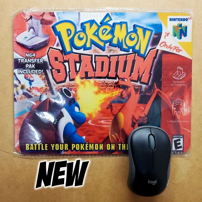 Pokemon Stadium 64 mousepad 8x10 inches Nintendo N64 retro video game box art - Image 1 of 4