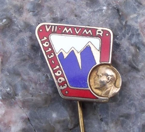 1963 Distintivo Spilla Lenin Ceco MVMR Rysy Mountain 7a Ascesa Internazionale Giovanile - Foto 1 di 8