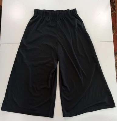 Vintage RN# 66740 Black Wide-Leg Pants Elastic Waist Comfortable Loungewear L - Image 1 of 4