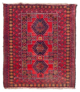 Seltener handgeknüpfter Vintage afghanischer Sheldon Balouch Wollteppich 4,5 x 2,9 Fuß - Bild 1 von 7