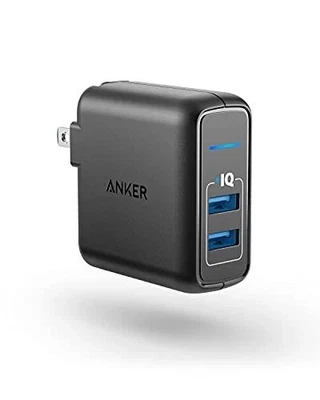 Anker PowerPort 2 Elite Dual Port 24W Wall USB Charger Black - Image 1 of 4