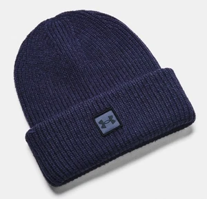 UA Halftime Ribbed Men Beanie Navy Blue Cap Hat 1373092 Under Armour New OSFM - Picture 1 of 8