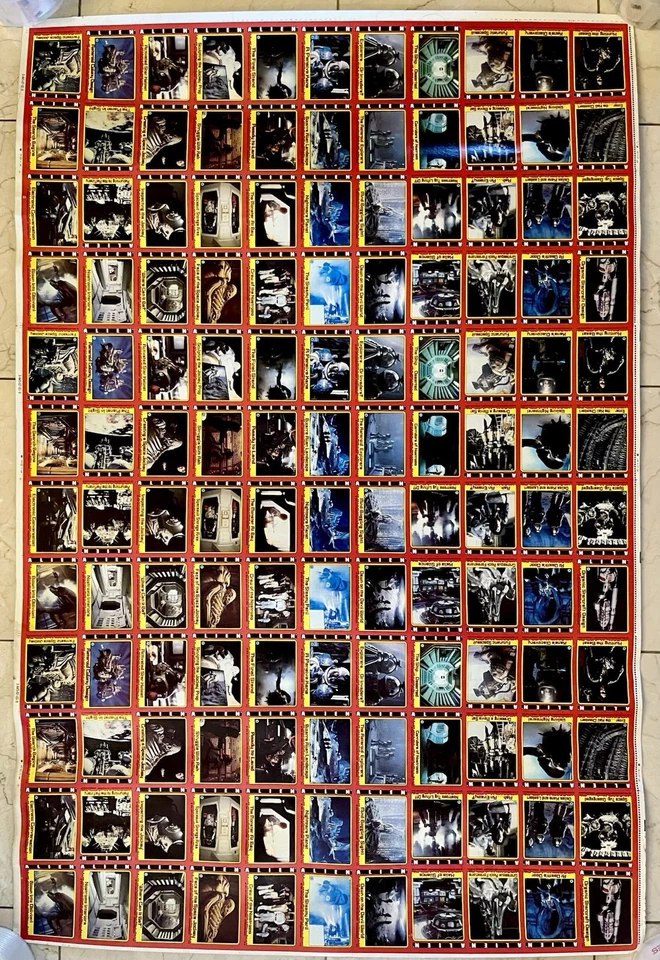 Карта-головоломка Alien 1979 Topps Un-Cut Sheet 44 карты Alien Ridley Scott Aliens - Изображение 1 из 4