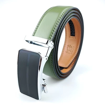 Nuevo 1.5" Cinturón Para Hombre Grano Completo Cuero Genuino Informal Vestido Jeans Rodeo Moda Foto 1 de 4