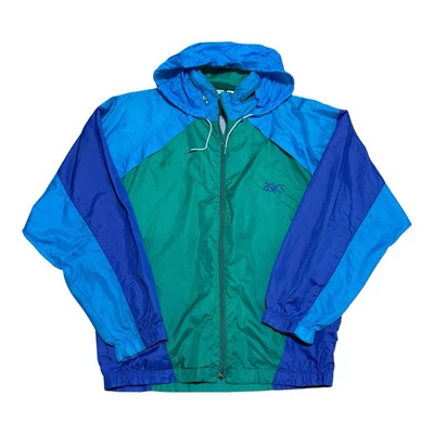 Vintage ASICS Colorblock Lightweight Full Zip Windbreaker Adult Medium - Image 1 of 4