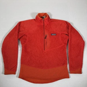 Patagonia Jacket Men XS Orange Regulator Fleece 1/2 Zip R2 Pullover Sweater Hike - Picture 1 of 10