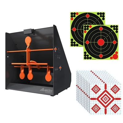 Resetting Shooting Targets Trap with 12pcs Paper Targets, Bullet Trap Box Rat... - Image 1 of 4