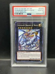 Yugioh PSA 10 GEM Legendary Dragon of White WSUP-EN051 Secret Replica/1st S#4364 - Picture 1 of 2