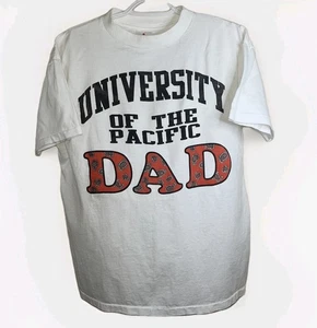 Vintage University of the Pacific Dad Mens Large White T-shirt Tee Made In USA - Picture 1 of 6