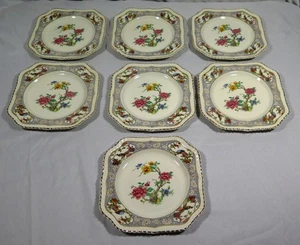 Platos de ensalada cuadrados Johnson Brothers "The Vigo" acanalados patrón inglés antiguo - Imagen 1 de 6