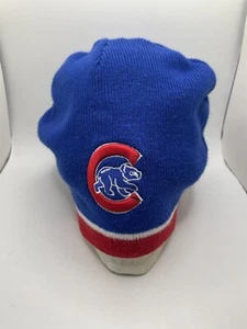 Chicago Cubs Blue Red White Beanie Winter Cap - Picture 1 of 4