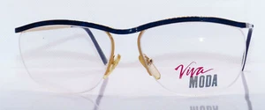 1970s NOS Viva Ladies Nylon Gold Blue Rimless Frame japan - Picture 1 of 4