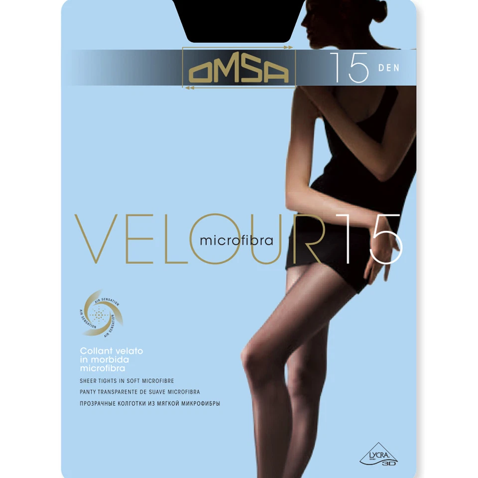 5 PAIA COLLANT OMSA VELOUR 15 DEN MICROFIBRA TUTTONUDO PUNTE RINFORZATE 2-3-4