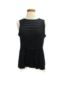 Madewell Tunic Top Black Medium Sleeveless Lace Back Hidden Zipper 100% Silk - Picture 1 of 5