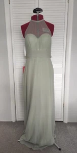 Neu langes JJ's House Chiffon Brautjungfernkleid Ball Abend lang mint Kleid Gr. 12 - Bild 1 von 13