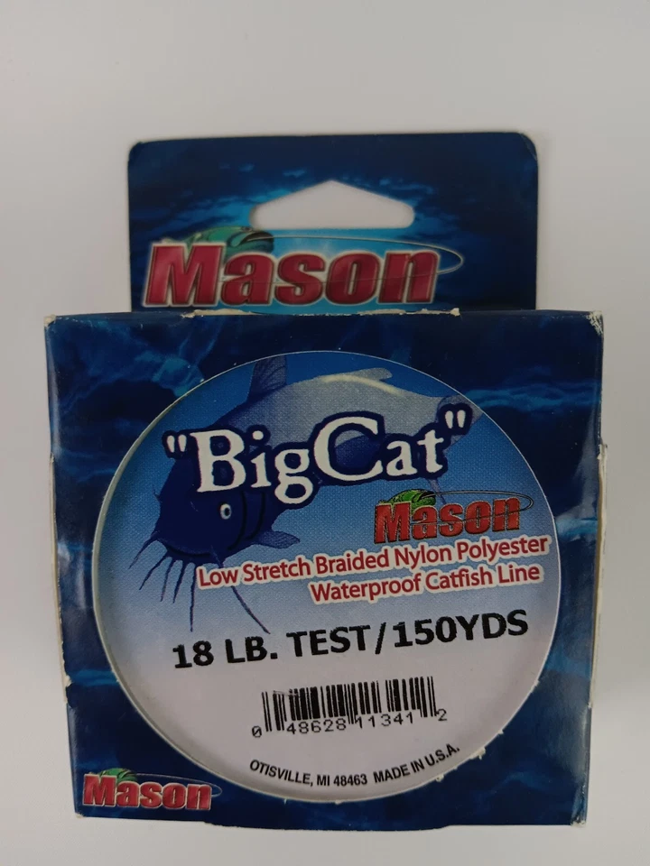Línea de bagre de nailon trenzado Mason Big Cat 18 lb prueba 150 yardas Foto 1 de 3