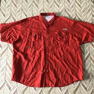 Columbia Mens Bahama Short Sleeve Button Down Omni Shade PPG Size XXL Red. - Picture 1 of 6