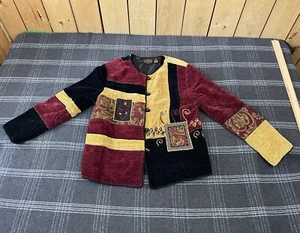 Vintage Embroidered Allure Jacket Medium Boho Patchwork -Artsy- Pockets - India - Picture 1 of 17