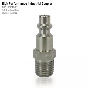 Accesorios de manguera de aire de alto rendimiento - 1/4" acero inoxidable enchufe de acoplamiento rápido I/M - Imagen 1 de 3