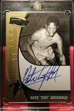 2009 Fusion Press Pass Signatures Gold Blue Ink /50 Nate "Tiny" Archibald Auto 