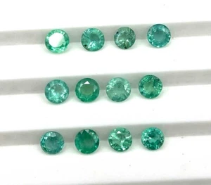 Natural Zambian Emerald Round Cut Loose Gemstone Lot 6 Pcs 3.50 MM 1 CT - Picture 1 of 7