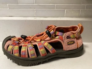 KEEN - Orange Striped Raya Newport Water Sport Waterproof Sandals Girls Size 1 - Picture 1 of 6