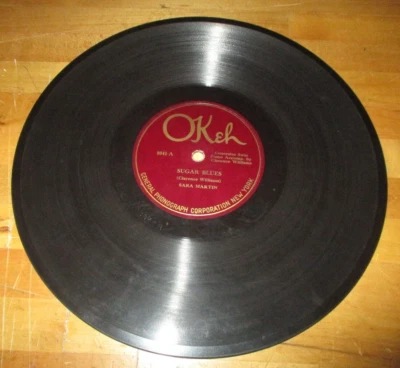 Sara Martin Sugar Blue/Achin; Hearted Blues OKeh Label 78 RPM Foto 1 de 4