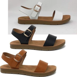 Sandalias de verano para mujer Soda Plenty ligeras bronceadas puntera abierta con tiras - Imagen 1 de 16