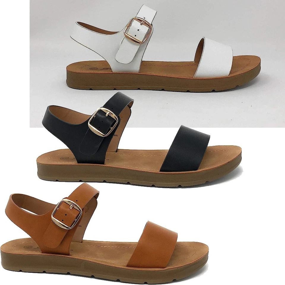 Sandalias de verano Soda Plenty color tostado claro con tiras y punta abierta para mujer Foto 1 de 1