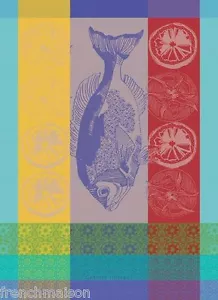 Toalla de cocina francesa para plato de té Garnier Thiebaut: PLANCHA PESCADO PROVENZA colorido - Imagen 1 de 3