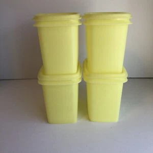 4 Tupperware 1243 gelb Regal Sparer Vorratsbehälter mit Deckel Konvolut Vintage - Bild 1 von 6