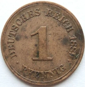 Coin German Empire Kaiserreich 1 Pfennig 1889 F In Extremely Fine - Picture 1 of 2
