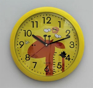 Wall Clock Childrens Kids Animal giraffe Design Bedroom Play Room Time 10" - Picture 1 of 3