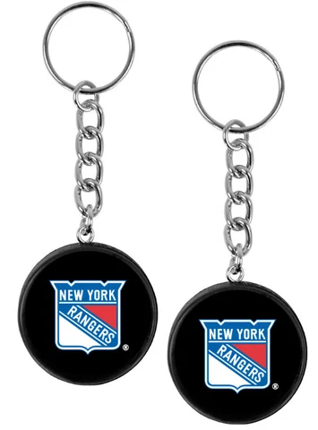 New York Rangers Mini Hockey Puck Team Logo Keychains (2-Pack) Cover